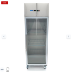  Καταψύκτης - 600L - 3 ρυθμιζόμενα ράφια (2/1 GN) - ανοξείδωτος χάλυβας - με γυάλινη πόρτα